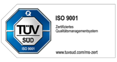 Wir sind TÜV-geprüft und nach ISO 9001 zertifiziert